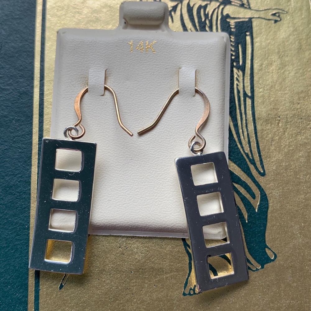 Gold and silver Geometric Earrings